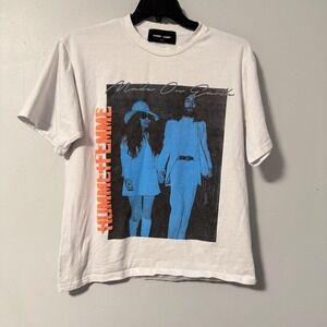 Homme + Femme John Lennon Yoko Ono Made On Earth Graphic T Shirt White Mens M